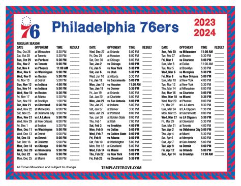 philadelphia 76ers schedule|Philadelphia 76ers Schedule .